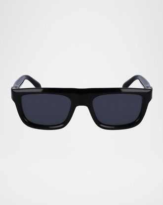 Ferragamo Men & apos;s Prisma Acetate Square Sunglasses, 56mm