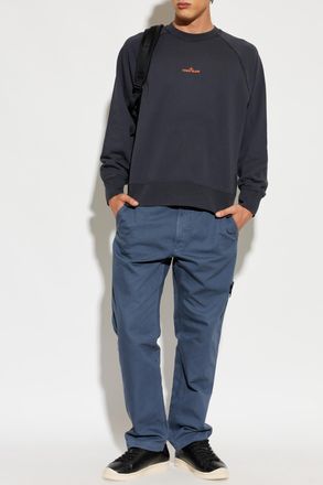Stone Island Sweatshirt With Logo, Mens, Navy Blue
