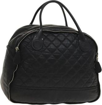 Chanel Pre-owned Weekend Bags, female, Black, Size: ONE SIZE Pre-owned Canvas Weekend Bag
