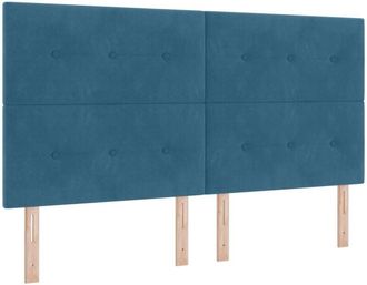 vidaXL Headboard Wall-mounted with Headboard Dark blue 180 cm Velvet Vidaxl