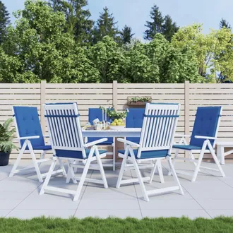 vidaXL Vidaxl - Coj&iacute;n Silla De Jard&iacute;n Respaldo Alto 6 Uds Tela Azul 120x50x3 Cm