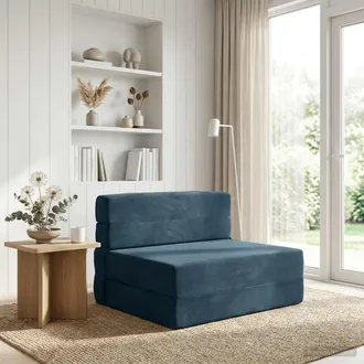 vidaXL Vidaxl Divano Letto Pieghevole Blu 70 X 80 X 60 Cm Tessuto