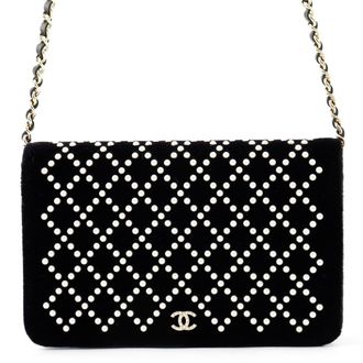 Chanel Black Leather Chain/Shoulder Wallet (Pre-Owned)