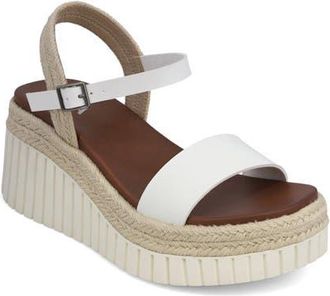 Mia Yanis Ankle Strap Platform Wedge Sandal in White at Nordstrom, Size 8.5
