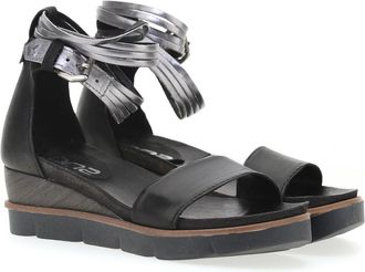Mjus Sandalen met sleehak, in leer