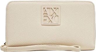 A|X Armani Exchange Dames portemonnee met rits in bordeaux - Dames - Portefeuilles - Beige - L - Leer - Accessoires