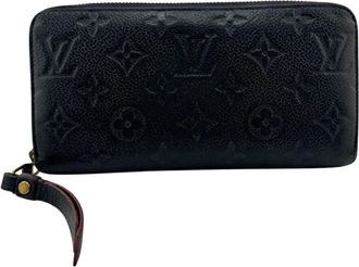 Louis Vuitton Navy Leather Long Bill Wallet (Bi-Fold) (Pre-Owned)