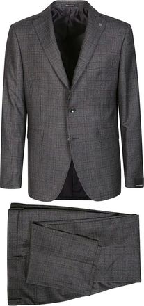 Tagliatore check-pattern wool suit - Grey