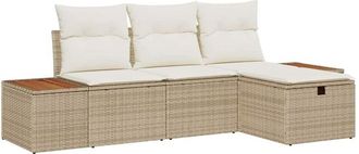 vidaXL Vidaxl - Conjunto De Sof&aacute; De Jard&iacute;n 4 Pcs Beige 55 X 62 X 69 Cm