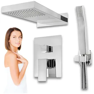 Desconocido Conjunto De Ducha Empotrado Cromado Enzo S-1101