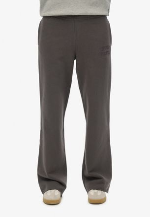 Superdry Sweathose SUPERDRY ATHLETIC TONAL EMB WL JGER, Damen, Gr. L, N-Gr, charcoal, Sweatware, Obermaterial: 100% Baumwolle, unifarben, weit bodenlang, Hosen