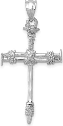 Diamond2Deal 14k White Gold Nail Cross Pendant
