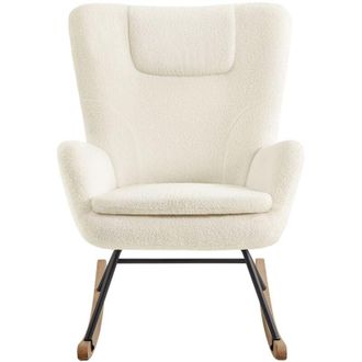 Yaheetech Yaheetech Silla Mecedora Sill&oacute;n Butaca Silla Relax Silla Tapizada Sillon Relax Silla Para Dormitorio Sala De Estar Silla Respaldo Plegable Capacidad D