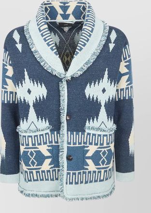 Alanui icon shawl collar cashmere jacquard cardigan