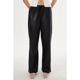 LaMarque FAITH | Faux Leather Relaxed Pant in Black at Nordstrom, Size Medium