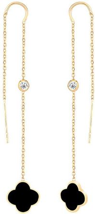 Gabi Rielle 14K Over Silver Cz Threader Earrings