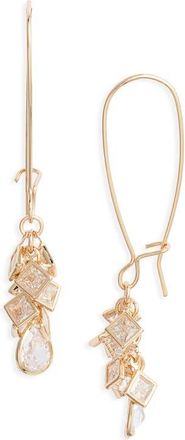 Nordstrom Shaky Cubic Zirconia Cluster Drop Earrings in Clear- Gold at Nordstrom
