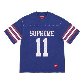 SUPREME SS26 Studded S/S Football T-Shirt Blue SUP-SS26-012-BLU