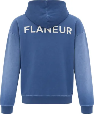 Flaneur Ombr&eacute; Cotton Zip-Up Hoodie - Navy