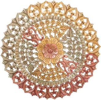 Wanderlust Deco Panel De Pared De Madera Acabado Artesanal Marr&oacute;n 90x90x2,5h Cm