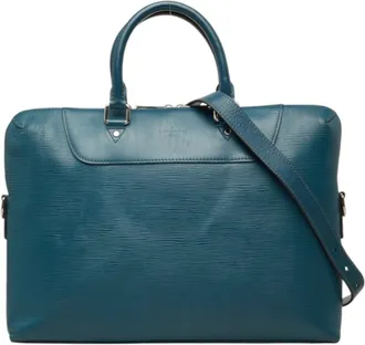Louis Vuitton Toledo Blue Leather Briefcase (Pre-Owned)