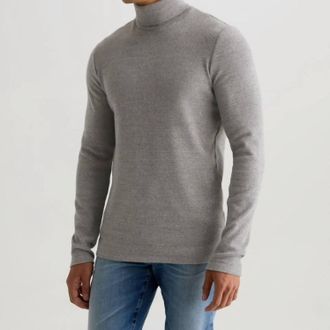 AG - Adriano Goldschmied Canon Long Sleeve Turtleneck Top In Heather Grey