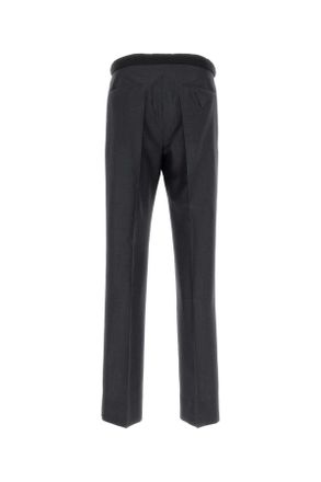 Prada Mens Charcoal Mohair Blend Pant Antracite Exterior: Wool Pantaloni