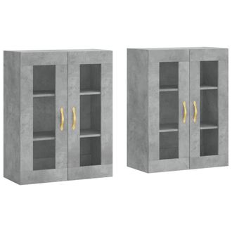 Berkfield Home Wall Mounted Cabinets 2 pcs Concrete Grey Engineered Wood