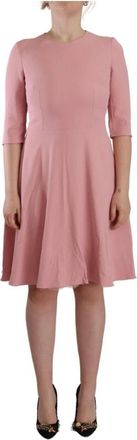 Dolce & Gabbana Roze A-lijn Jurk met 3/4 Mouwen - Dames - Casual kleedjes - Roze - L - Katoen - Kleedjes