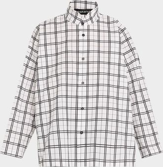 Eskandar A-Line Plaid Cotton Shirt