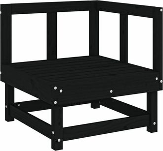 vidaXL Sof&aacute; De Esquina De Jard&iacute;n Madera Maciza De Pino Negro Vidaxl