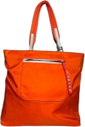 Prada Pre-owned Tote Bag - Dames - Vintage Shopper - Oranje - ONE Size - Polyester - Vintage