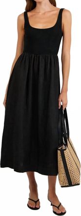 Bella Dahl Sleeveless Knit Combo Dress In Black