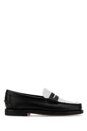 Sebago BlackWhite Leather Loafers