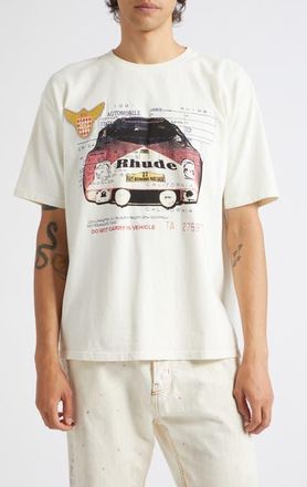 Rhude Slip Graphic T-Shirt in Vintage White/black/red at Nordstrom, Size Xx-Large