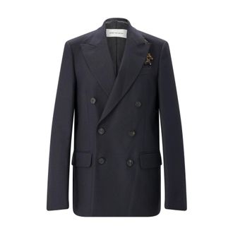Dries Van Noten Double-Breasted Blazer - Dames - Jassen - Blauw - Maat: XS Wol