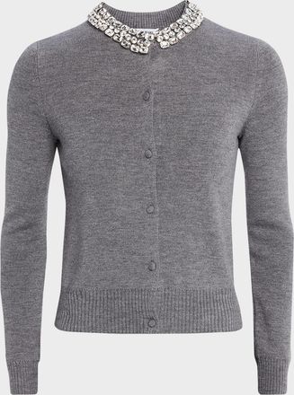 Veronica Beard Daro Embellished Merino Cardigan