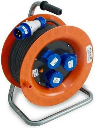 Rosi Collection Rosi - Carrete De Cable Industrial Ho7rnf 3g2.5 30mt 3 Ind. 16a 2p+e Ip44 Interruptor De Circuito T&eacute;rmico 4001