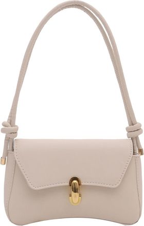 Generic Womens Classic Shoulder Bag, Comfortable PU Handbag, Elegant Lock Design, Adjustable Shoulder Strap, Suitable for Office, Travel and Daily Use (White,