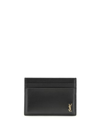 Saint Laurent Tiny Cassandre Card Case - Black