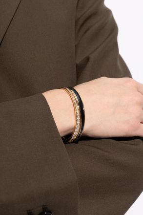 Ferragamo Bracelet With Shimmering Crystals, Womens, Gold