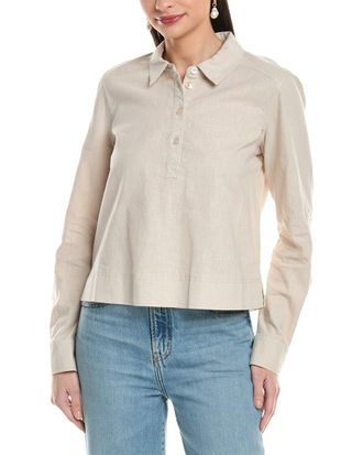 Michael Stars Nat Linen-Blend Shirt