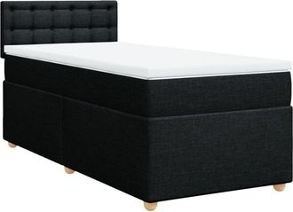 vidaXL Cama Box Spring Con Colch&oacute;n Tela Negro 80x200 Cm Vidaxl