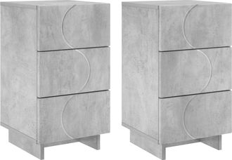 vidaXL Mesa De Noche 2 Pcs Gris Hormig&oacute;n 33,5 X 34,5 X 60 Cm Vidaxl