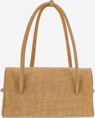 Jacquemus Womens Long Shoulder Bag Beige Suede