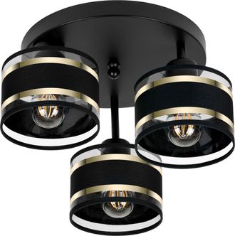 OEM L&aacute;mpara De Techo Negra Con Pantallas, Metal Industrial, 3xe27, Iluminaci&oacute;n Led Moderna Para Sal&oacute;n, Cocina, Dormitorio, Habitaci&oacute;n Infantil, Loft