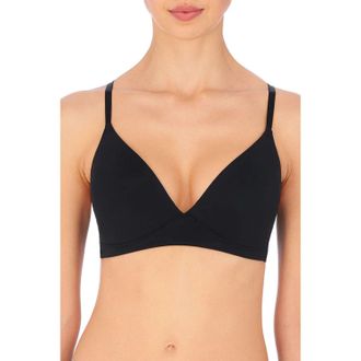 Natori Contour Bra Womens Black Stretch Padded Full Fit Wireless DDR2849