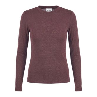 Ni&ugrave; Niu, Truien & Vesten, Dames, Bruin, S, Trui met ronde hals