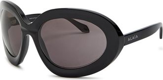 Alaia Oversized Oval-frame Sunglasses - Black - One Size