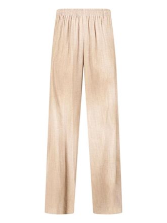 Ermanno Scervino Beige Viscose Gathered Elastic Waist Pants